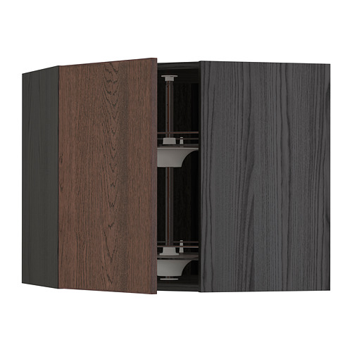 METOD, corner wall cabinet with carousel