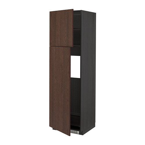 METOD, high cabinet for fridge w 2 doors