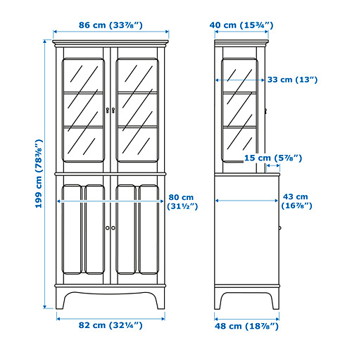 LOMMARP cabinet with glass doors