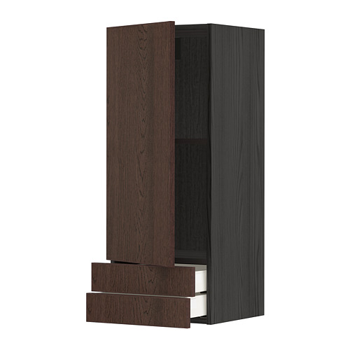METOD/MAXIMERA wall cabinet with door/2 drawers