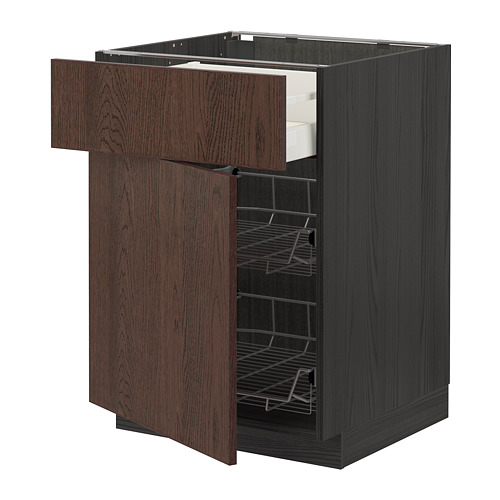 METOD/MAXIMERA base cab w wire basket/drawer/door