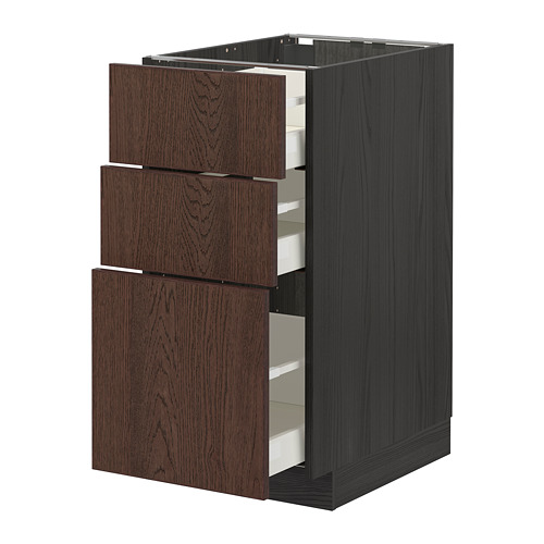 METOD/MAXIMERA, base cabinet with 3 drawers