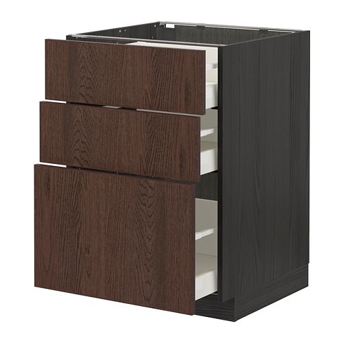 METOD/MAXIMERA base cabinet with 3 drawers