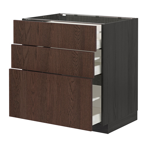 METOD/MAXIMERA base cabinet with 3 drawers