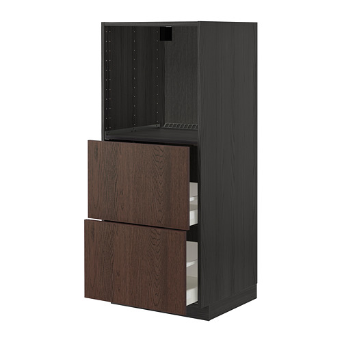 METOD/MAXIMERA high cabinet w 2 drawers for oven