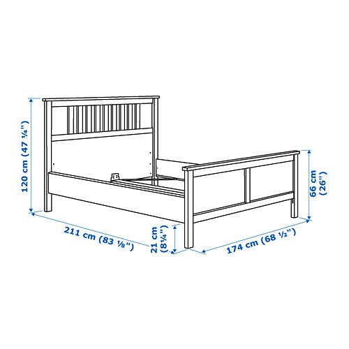 HEMNES rúmgrind með dýnu