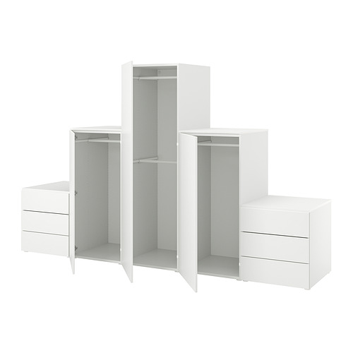 PLATSA, wardrobe with 3 doors+6 drawers
