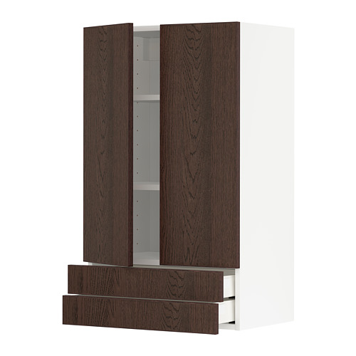 METOD/MAXIMERA wall cabinet w 2 doors/2 drawers