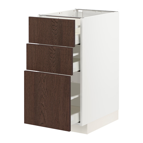 METOD/MAXIMERA, base cabinet with 3 drawers