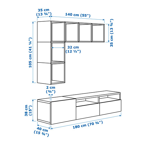 BESTÅ/EKET cabinet combination for TV