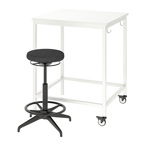 TROTTEN/LIDKULLEN, table and sit/stand support