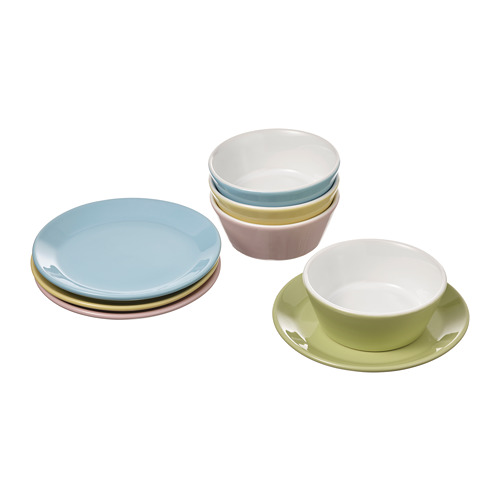 DUKTIG, 8-piece plate/bowl playset