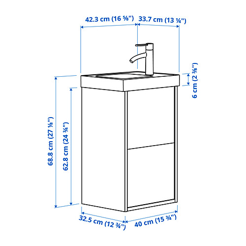 HAVBÄCK/ORRSJÖN wash-stnd w drawers/wash-basin/tap