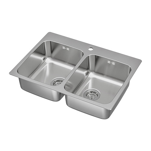 LÅNGUDDEN, inset sink, 2 bowls