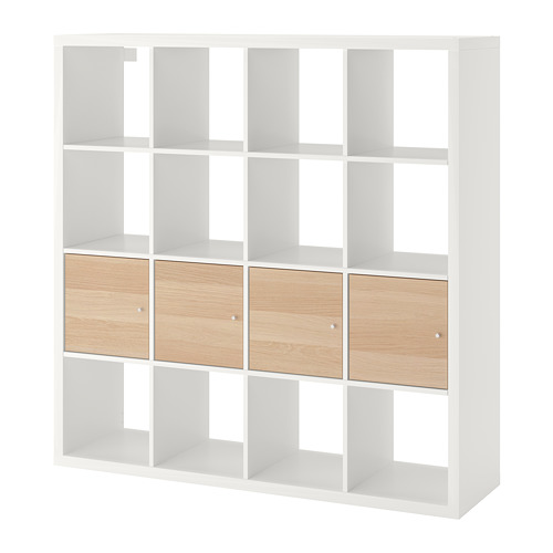 KALLAX, shelving unit with 4 inserts