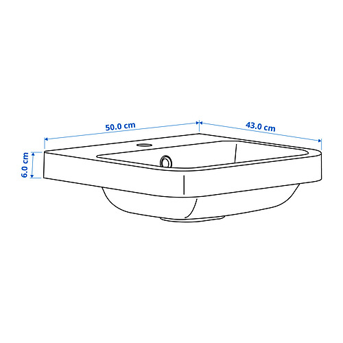 BACKSJÖN, semi-recessed wash-basin