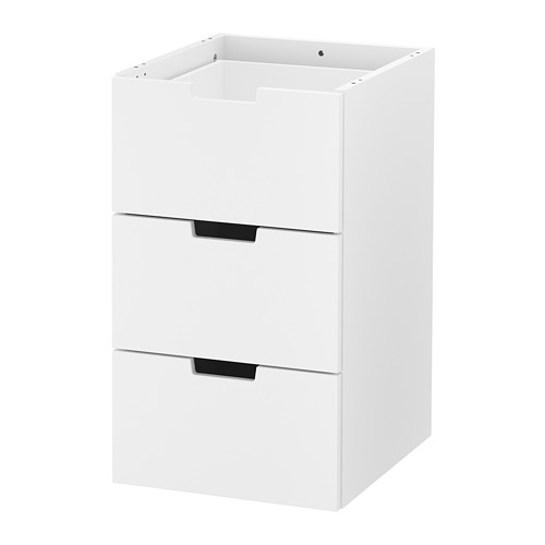 NORDLI, modular chest of 3 drawers