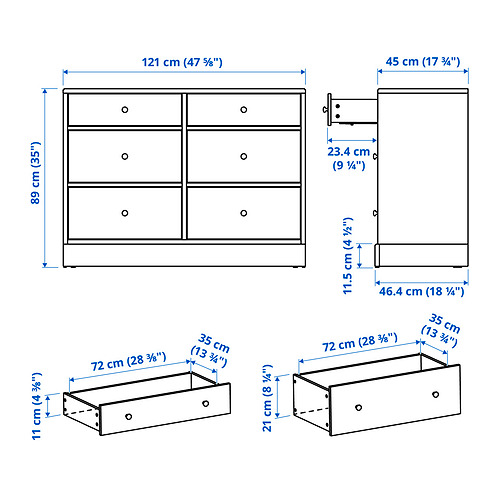 HAVSTA chest of 6 drawers