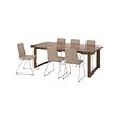 Oak veneer brown stained/chrome-plated grann beige
