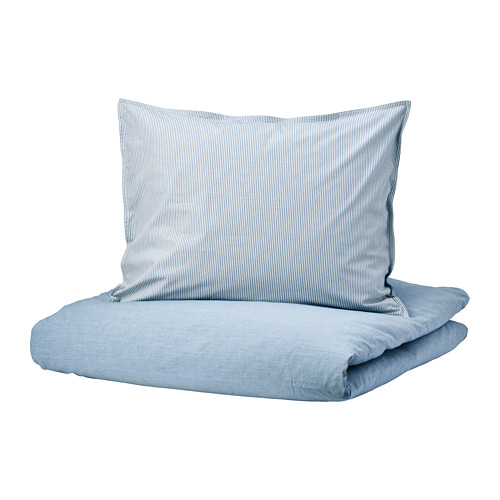 BLÅVINDA, duvet cover and 2 pillowcases