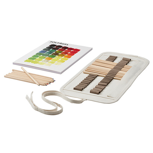 SOLFÅGEL, 3-piece drawing set