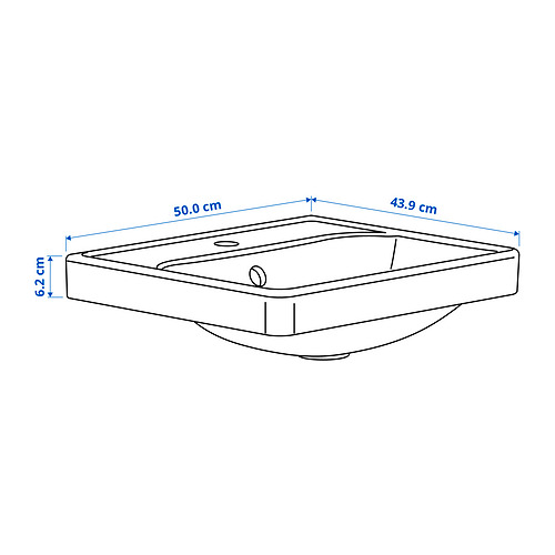 ORRSJÖN semi-recessed wash-basin w watr trp