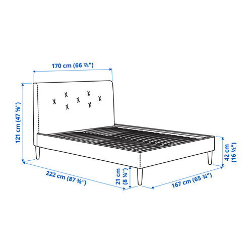 IDANÄS upholstered bed frame