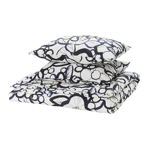 HÄRLIR duvet cover and 2 pillowcases