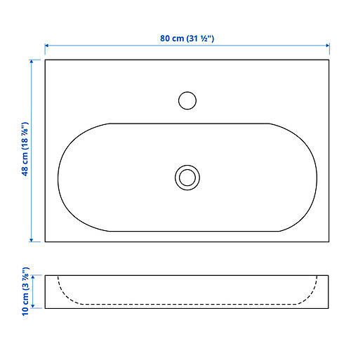 BRÅVIKEN single wash-basin
