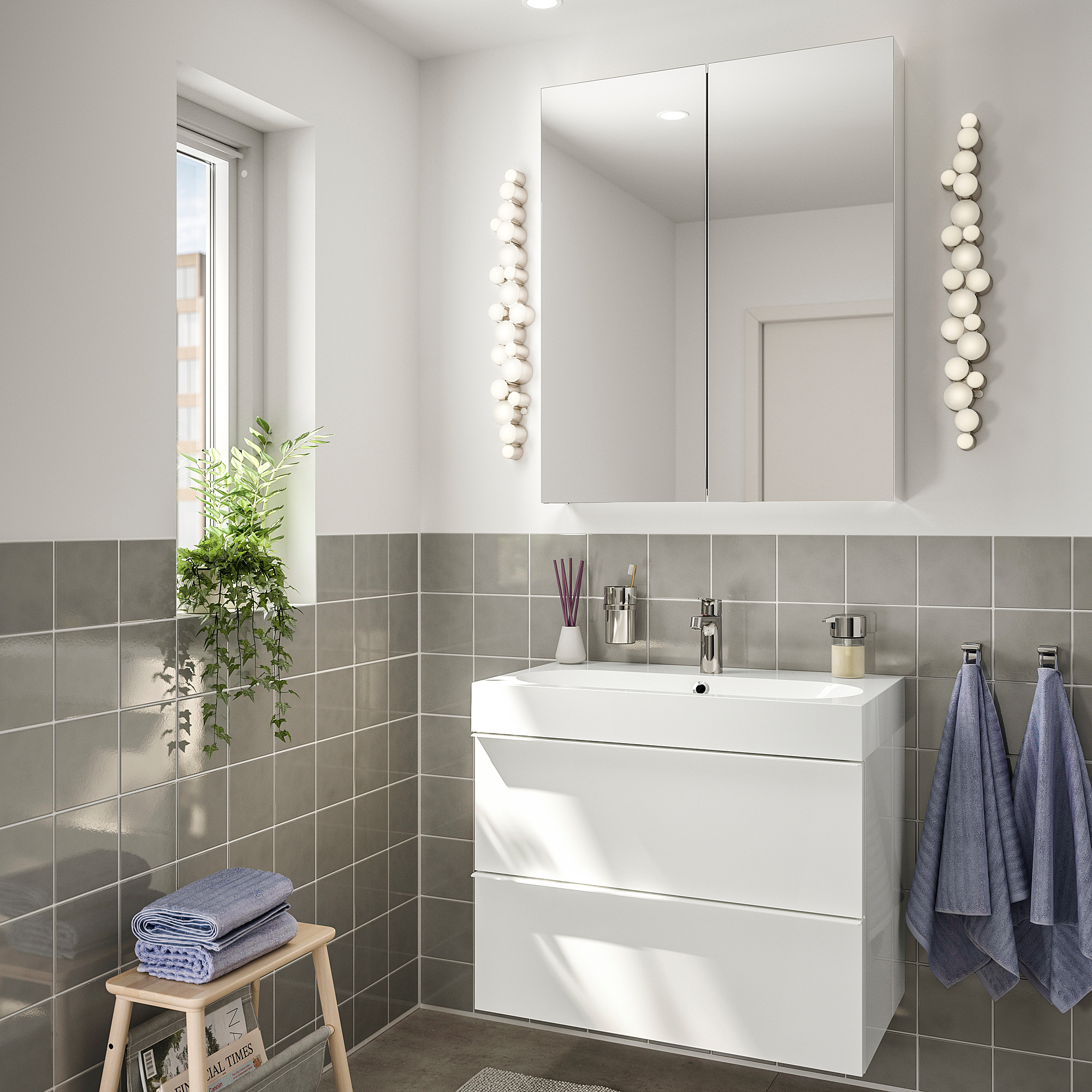 GODMORGON/BRÅVIKEN bathroom furniture, set of 4
