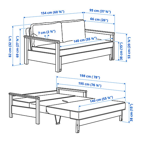 TORNSBORG 2-seat sofa-bed