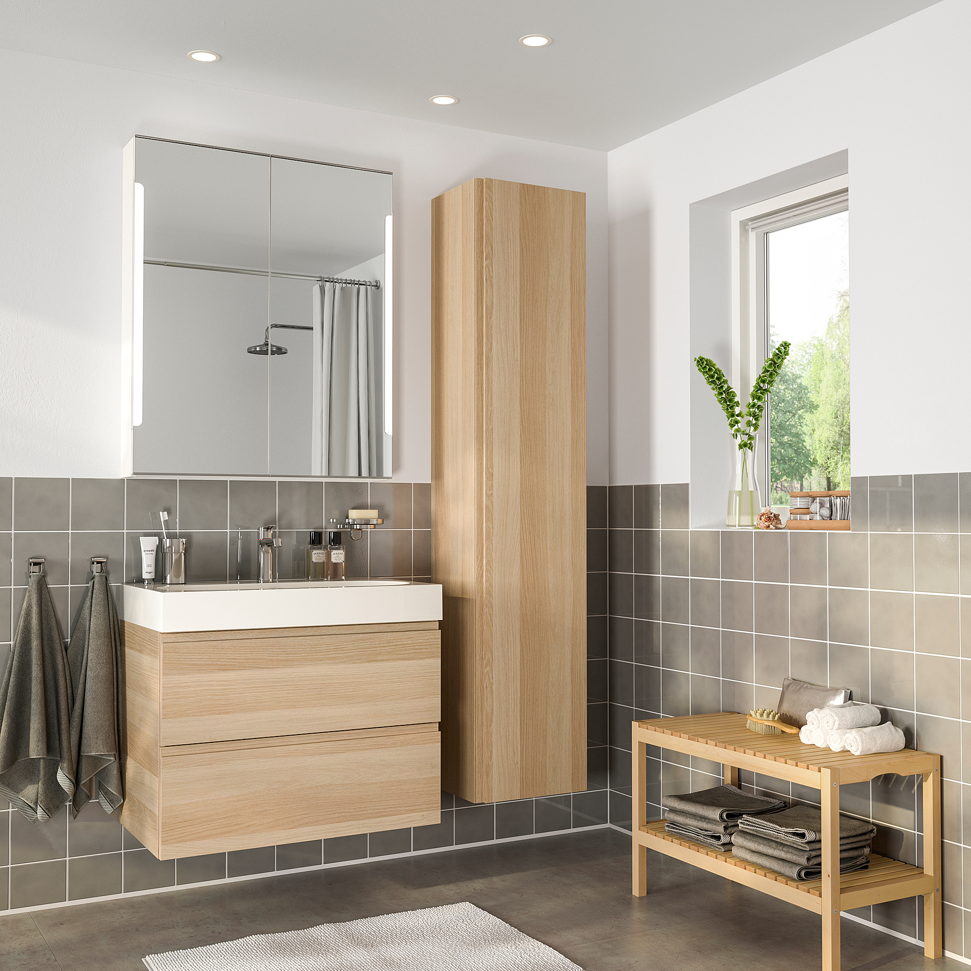 GODMORGON/BRÅVIKEN bathroom furniture, set of 5