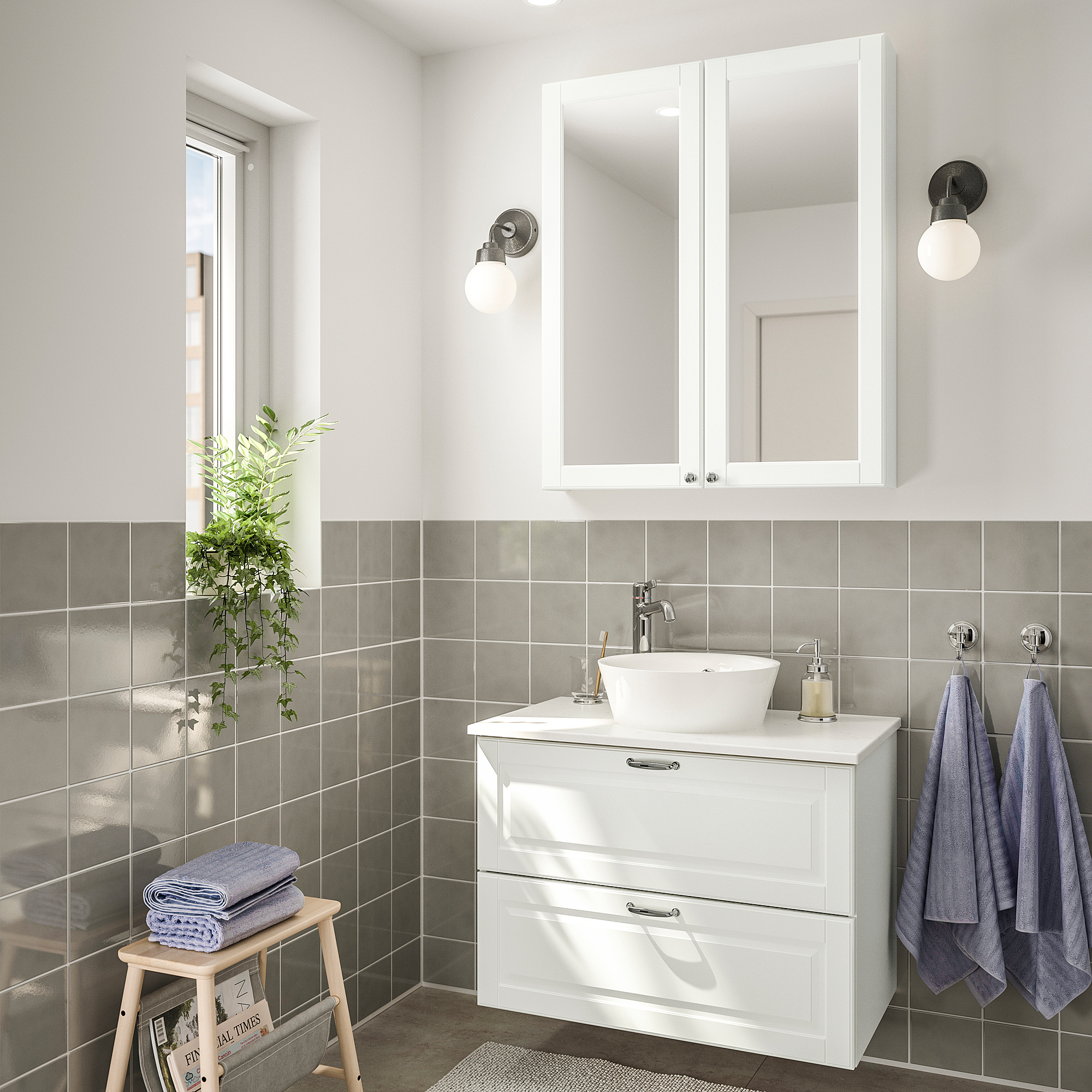 GODMORGON/TOLKEN/KATTEVIK bathroom furniture, set of 5