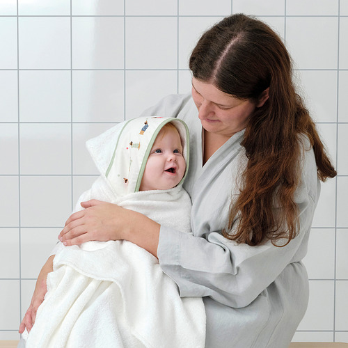 DRÖMSLOTT, baby towel with hood