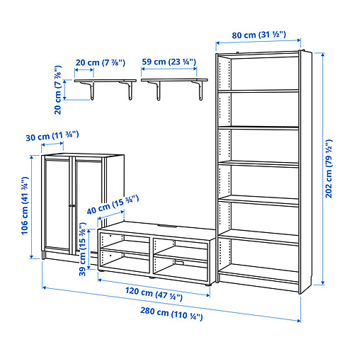 BILLY/BESTÅ TV storage combination