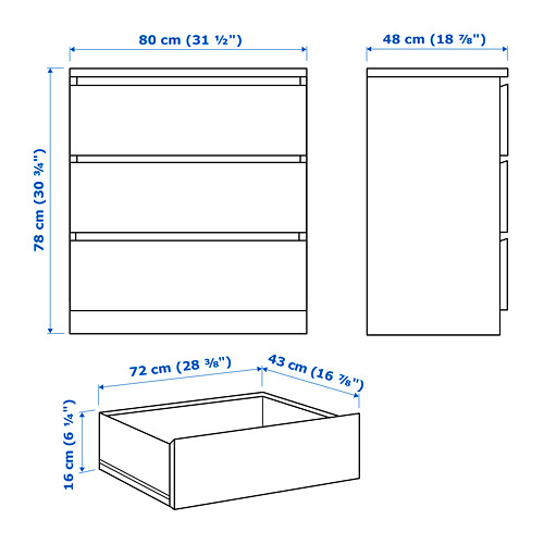 MALM bedroom furniture, set of 2