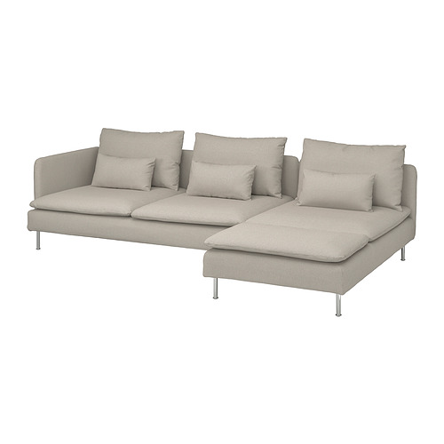 SÖDERHAMN, 4-seat sofa with chaise longue