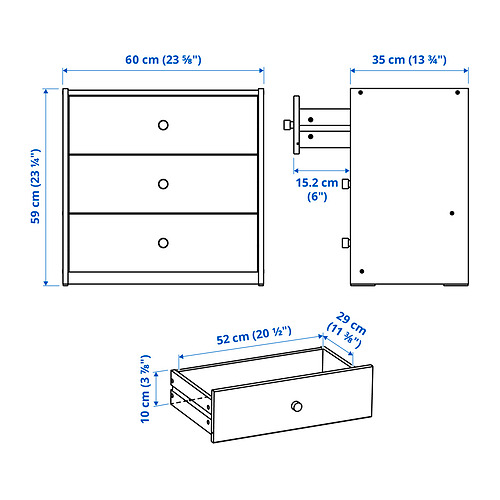 RAST chest of 3 drawers