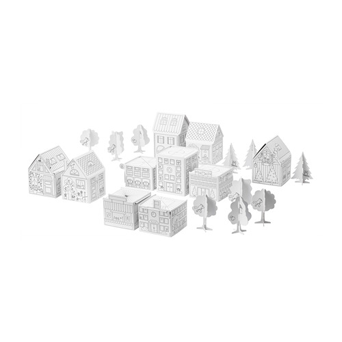 MÅLA, 10-pc cardboard town template set