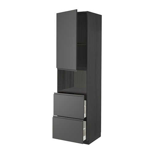 METOD/MAXIMERA, hi cab f micro w door/2 drawers