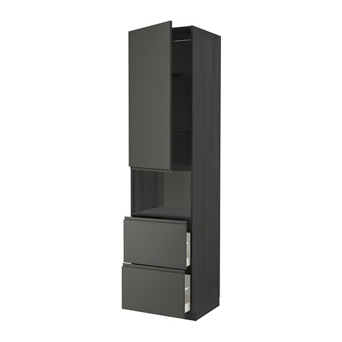 METOD/MAXIMERA, hi cab f micro w door/2 drawers