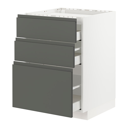 METOD/MAXIMERA base cab f hob/3 fronts/3 drawers