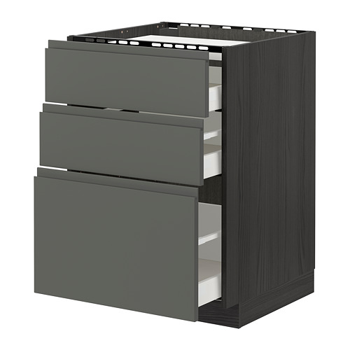METOD/MAXIMERA base cab f hob/3 fronts/3 drawers