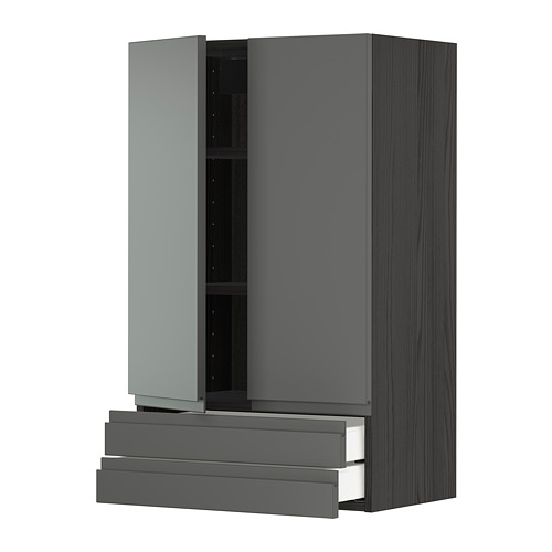 METOD/MAXIMERA wall cabinet w 2 doors/2 drawers