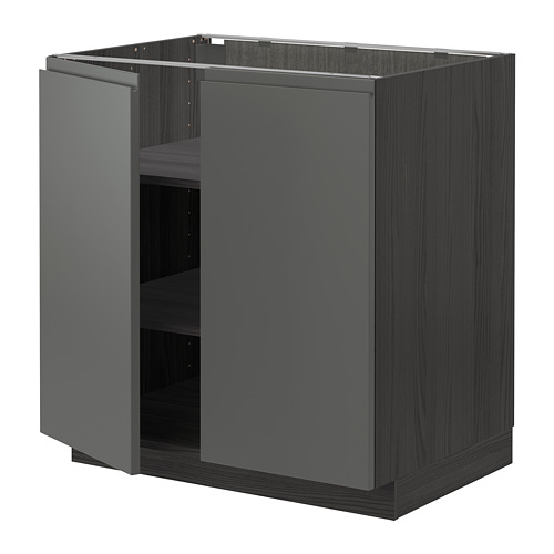 METOD, base cabinet with shelves/2 doors