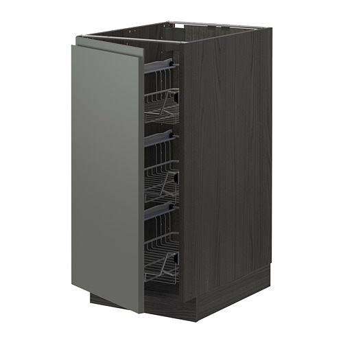 METOD base cabinet with wire baskets