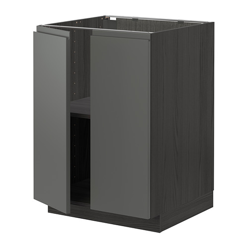 METOD, base cabinet with shelves/2 doors