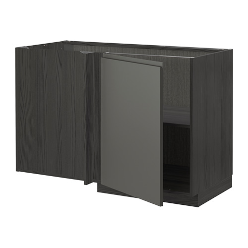 METOD, corner base cabinet with shelf