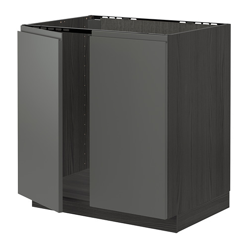 METOD base cabinet for sink + 2 doors