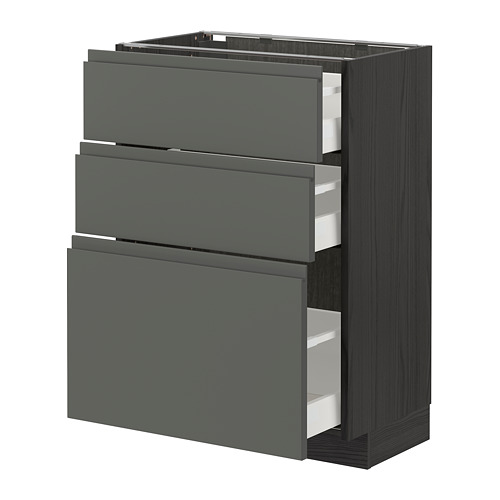 METOD/MAXIMERA base cabinet with 3 drawers